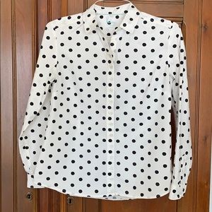 Boden Ivory/Black Dot Classic Button Down Shirt